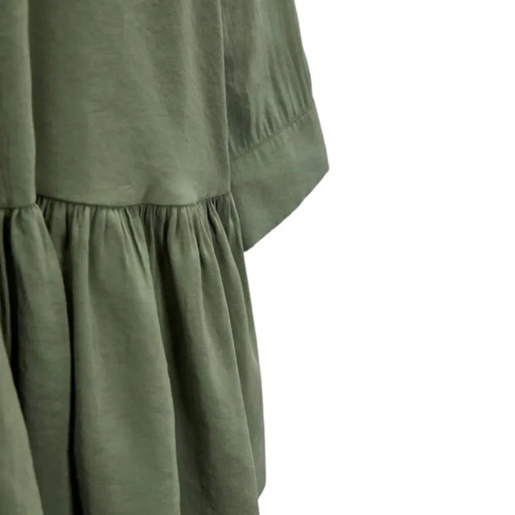 ZARA | Dark Khaki | FLOUNCED MINI DRESS - Picture 5 of 10